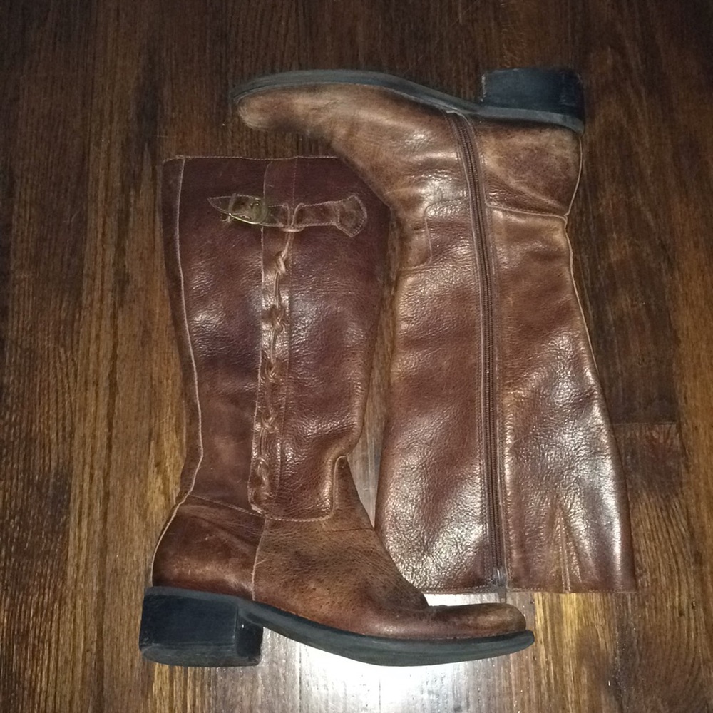 dark brown calf boots